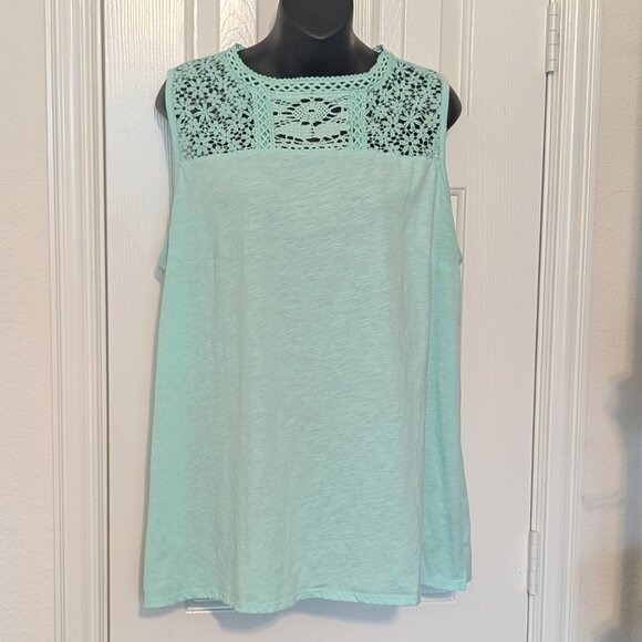 Lane Bryant Crochet Yoke Tank Top, Size 18/20 - Picture 1 of 10